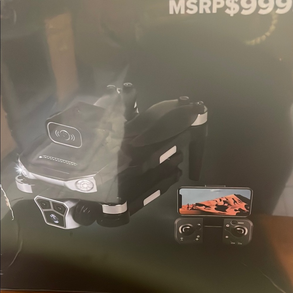 Black and Gray Drone with controller and Advanced crash Sensors